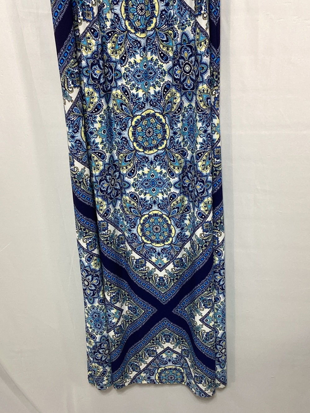 London Times Size 16 Navy and Blue Printed Halter Maxi Dress - Picture 3 of 14